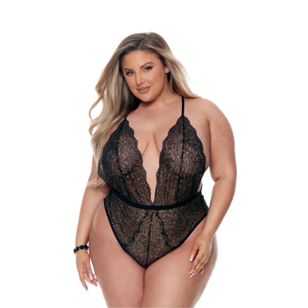 Embellished Plunging Teddy